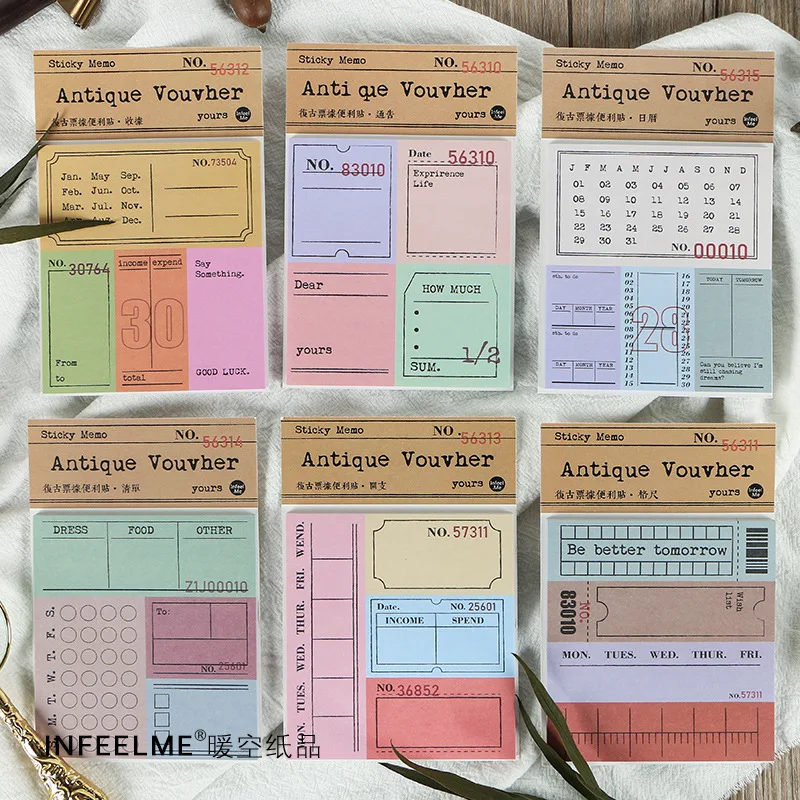 

Retro Bill Series Detailed List Memo Pad N Times Sticky Notes Escolar Papelaria School Supply Bookmark Label 96 orders