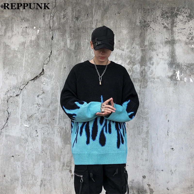 Мужской свитер Харадзюку повседневный пуловер в стиле хип хоп с надписью для