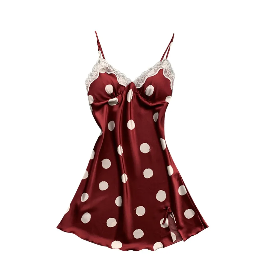 Сексуальное нижнее белье шелковые пижамы сексуальное атласное кружевная ночная