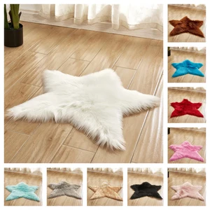 faux fur carpet long plush shaggy fluffy star shape carpets long hair area rugs bedroom living room white pink floor mat free global shipping
