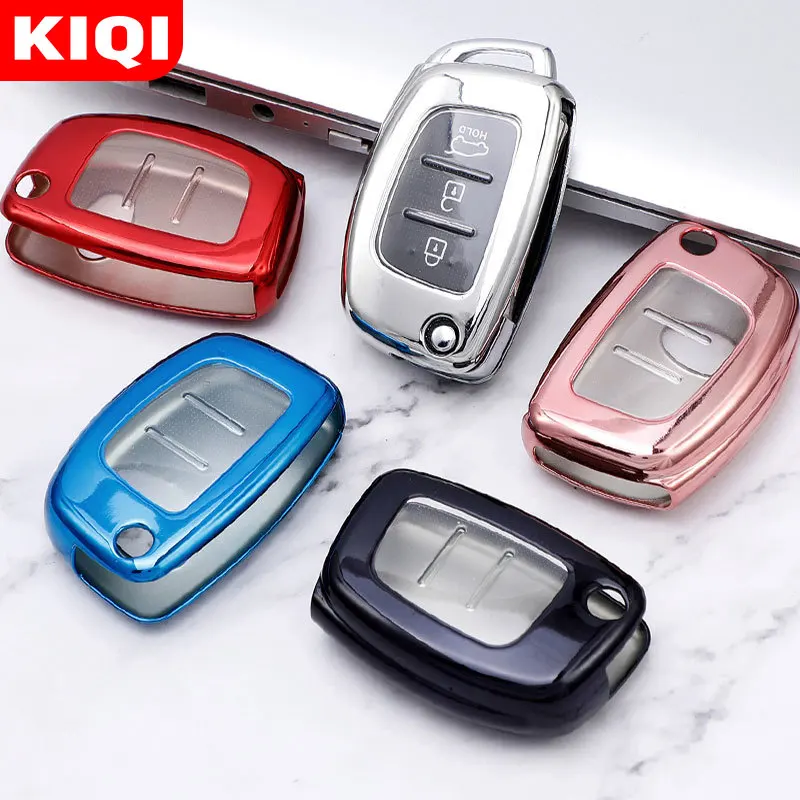 TPU Car Folding Key Case Cover Keychain for Hyundai Ix25 Ix35 I10 I20 Solaris Tucson Sonata Santa Fe Sport Elantra Creta Verna | Автомобили