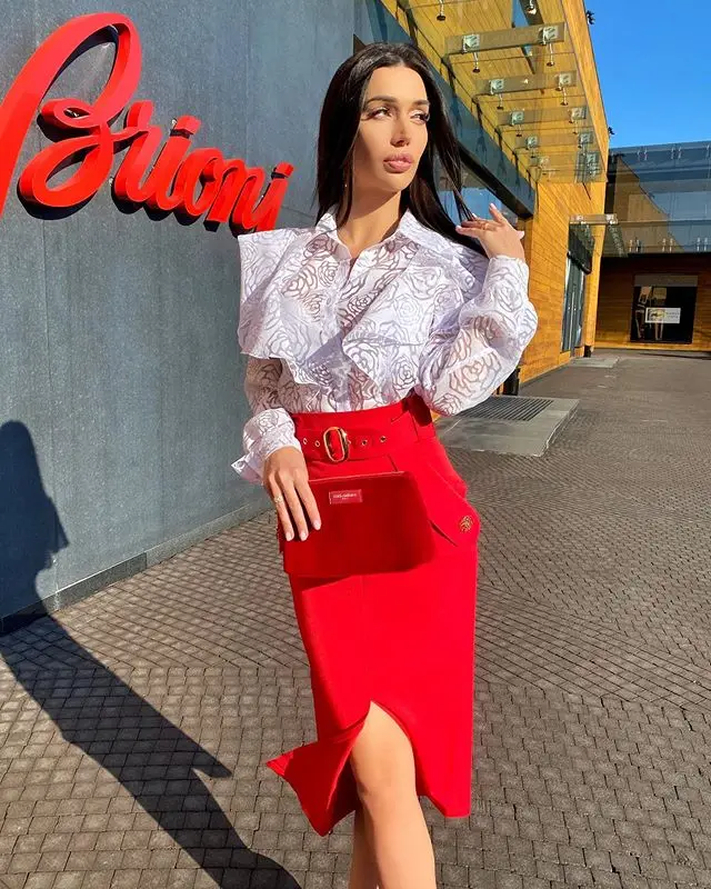 

Sale Brand New Women Fashion Thick Rayon Bandage Skirt Designer High Street Split Mid-calf Party Bodycon Skirt with Belt 72cm