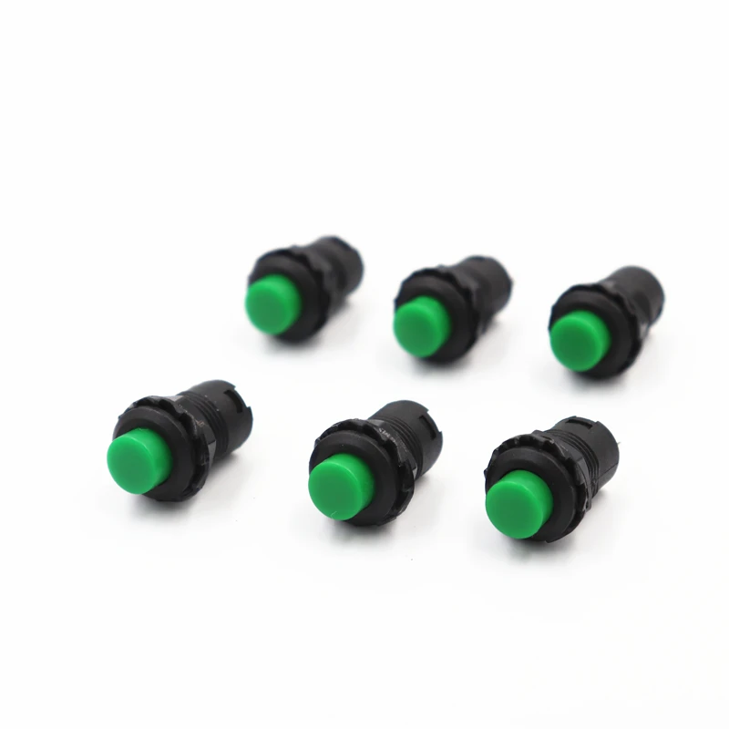 6pcs green 6 шт самоблокирующийся/кнопочный выключатель с самовозвратом DS228 DS428 12 мм выкл-вкл кнопочный переключатель 3A/125VAC 1.5A/250VAC DS-228 DS-428 - Цвет: 6pcs green