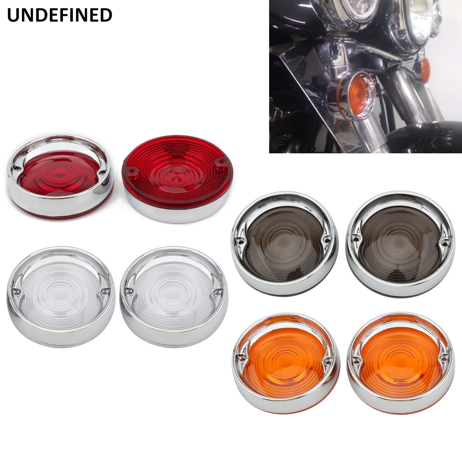 Линзы для сигналов поворота Deep Dish хромированные Плоские Кольца дымовые линзы Harley