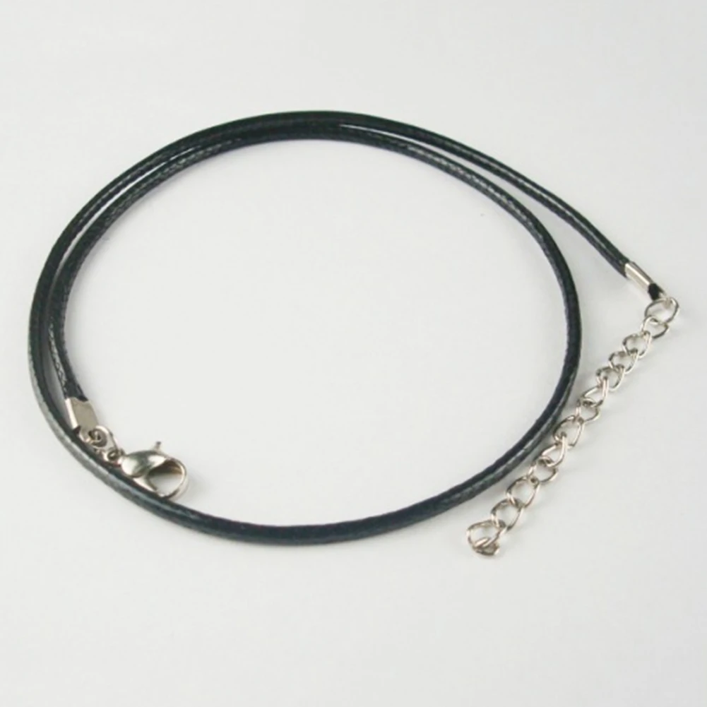 

5Pcs Handmade Leather Adjustable Braided Rope Necklaces Pendant Charms Findings Lobster Clasp String Cord