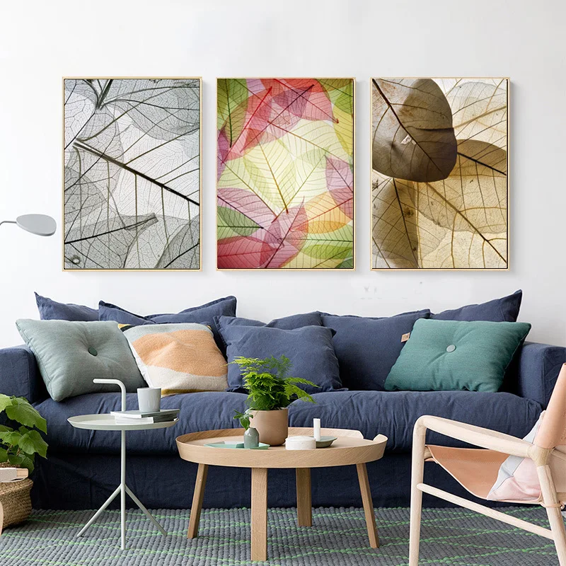 

Leaf Plant Vein Frameless Canvas Painting Inkjet Nordic Living Room Decoration Painting Wall Painting Bedroom Entrance Mural