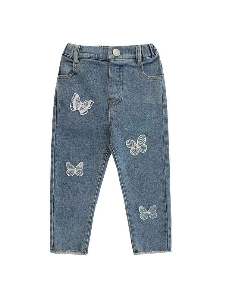 

Girls Spring Jeans Tide 2021 New Slim Straight Children Pants Fashionable Trousers