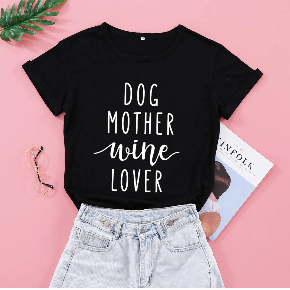 

Собака мать винного любовника мама мамочка футболки со смешным Графический I Love Mama женская футболка каваи с короткими рукавами футболки из ...