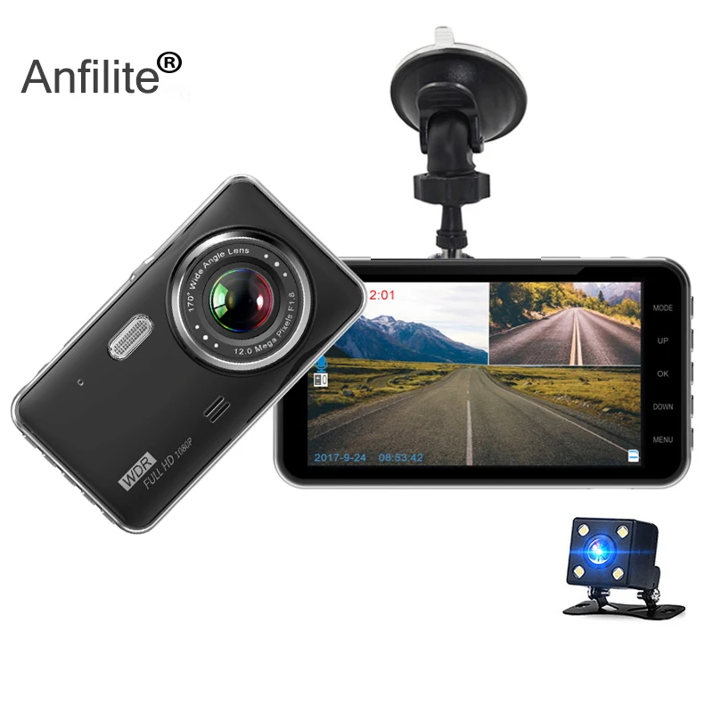 Автомобильный видеорегистратор Anfilite 4 0 дюйма HD зеркало заднего вида черный ящик |
