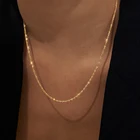 Модные плоские блестящие глянцевые ожерелья-цепочки золотого и серебряного цвета, минималистичные эффектные элегантные Чокеры для женщин, бижутерия, Лидер продаж 2021