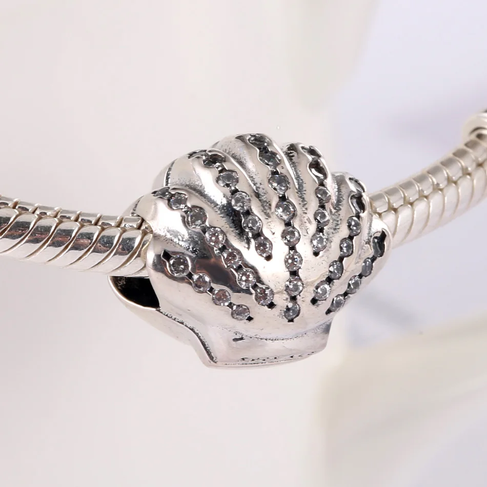 S925 Серебряные Бусины DIY Ювелирные изделия проложить оболочки Шарм fit Pandora браслет