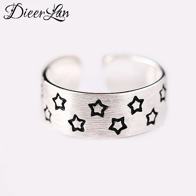 

Bohemian Ethnic 925 Sterling Silver Star Rings for Women Bridal Wedding Vintage Open Finger Rings Christmas Gifts