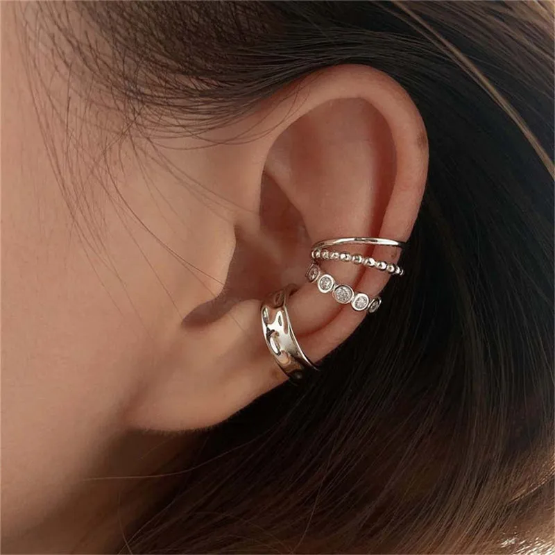 SIPENGJEL Модный комплект из 3 предметов серьги клипсы без отверстий для ушей