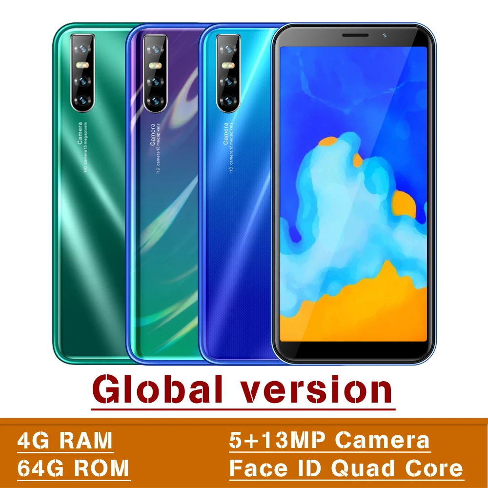 

Quad core M30s 4GRAM+64G ROM 6.0" IPS 5MP+13MP smartphones front/back camera Android mobile phones cheap celular unlocked 2SIM