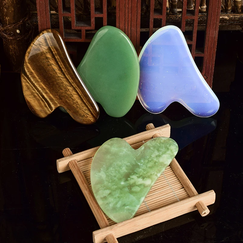 Натуральный кристалл Gua sha энергетический камень несколько материалов скребок доска кровообращение гуаша массаж гуашь лицо скребок для кузова