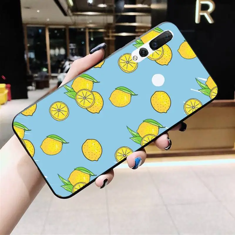 CUTEWANAN мягкий чехол для телефона с фруктами лимонами летом черный Huawei Honor 30 20 10 9 8 8x