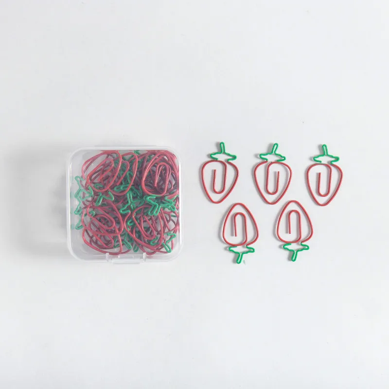 Stationery Strawberry Paper Clip Special-shaped Office Table Accessories Clips Oficina Clip Kawaii Pink Clips Love Paper Clip 