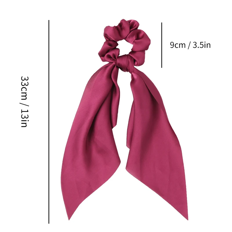 

Fashion Leopard Print Bow Satin Long Ribbon Ponytail Scarf Hair Tie Scrunchies Women Girls Elastic Hair Bands Hair Accessories