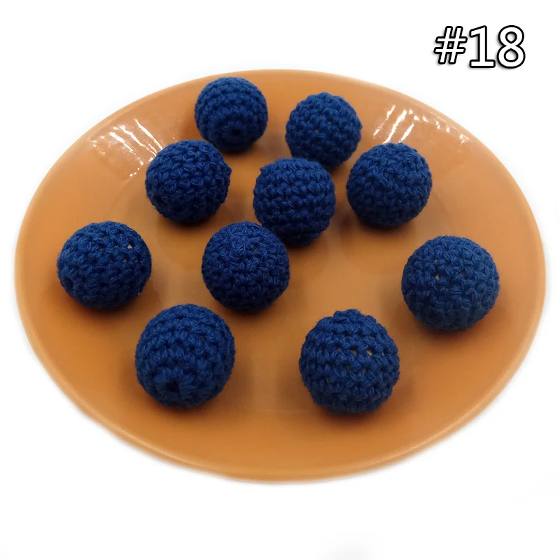wood teether 18 5 шт. детский прорезыватель, вязаные крючком бусины, 16 мм, деревянный прорезыватель, подвесная детская коляска, аксессуары для детской коляски, зажим для пустышки, деревянная кукла младенца - Цвет: wood teether 18