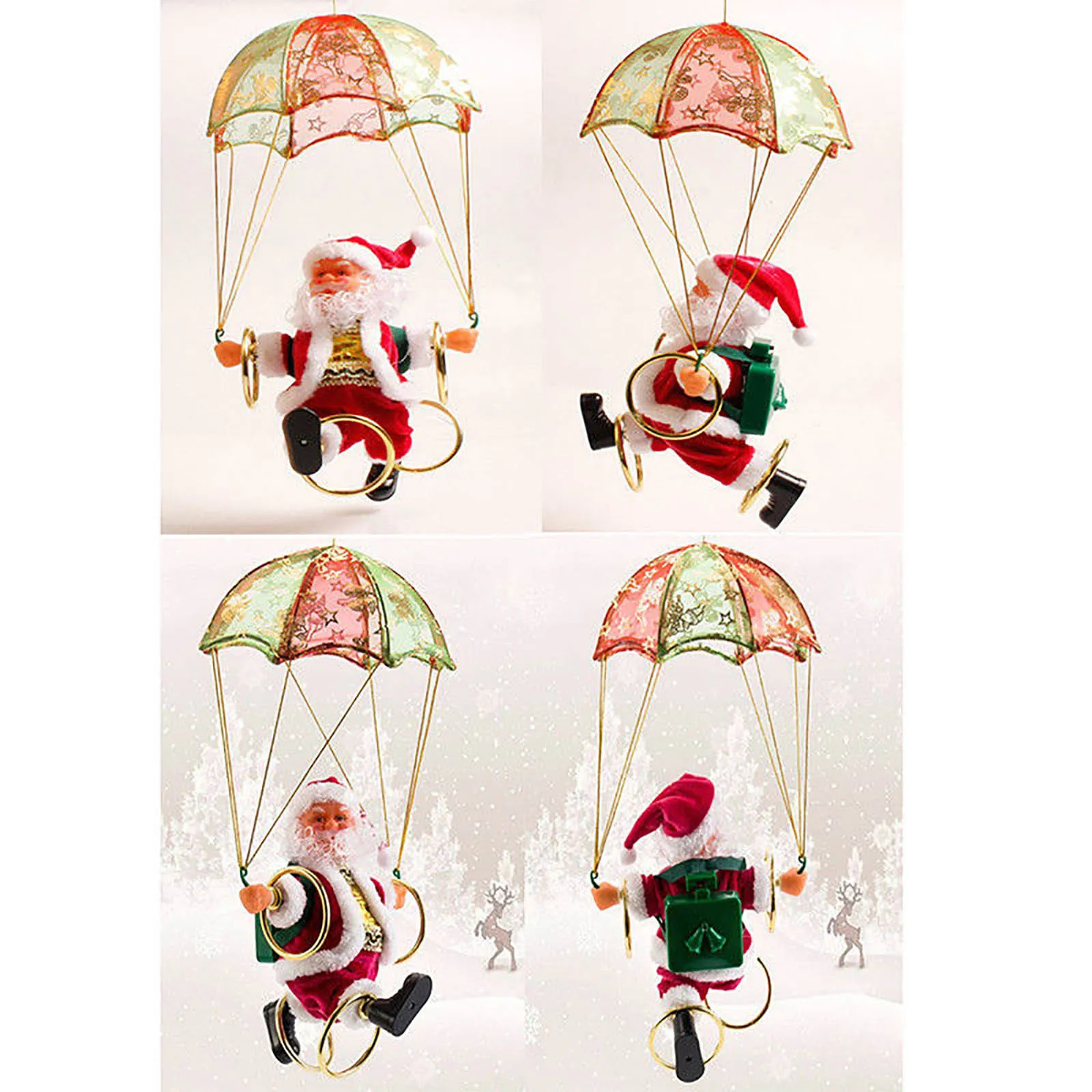 

2020 Creative Electric Christmas Toys Parachute Santa Claus Toys For Children Intresting Christmas Air Spinning Toy F Fast Ship