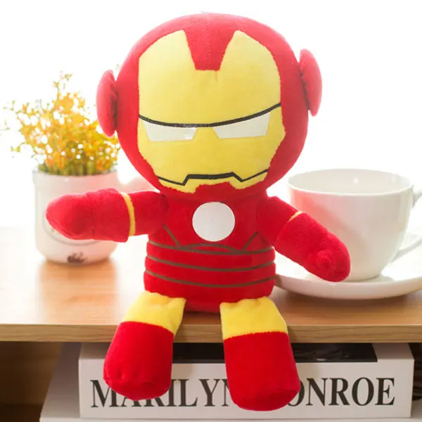 25 см Marvel Мстители 4 супергерой все сотрудники плюшевые игрушки куклы Капитан Америка, Железный человек Человек-паук Локи плюшевые мягкие игрушки
