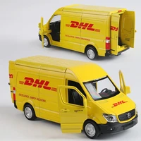 simulation 136 alloy dhl truck diecasts car toy metal vehicle toy car model pull back van car model for child collection gift