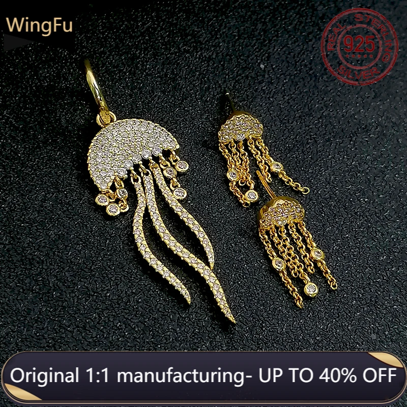 

925 sterling silver ladies earrings tropical ocean vacation jellyfish zircon earrings luxury brand Monaco jewelry