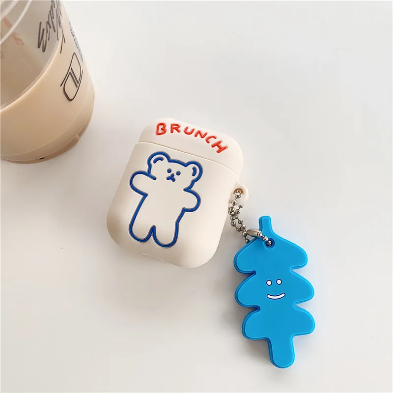 

Earphone Case For Airpods 1 2 Case Cute Cartoon Silicon Headphone/Earpods Cover For Airpods Pro Case Accessories With Keychain