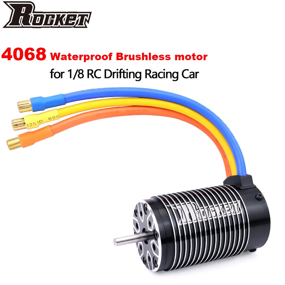 Бесщеточный водонепроницаемый мотор Surpass Hobby Rocket 4068 2650KV 2050KV 1900KV без датчика для 1/8 гоночного автомобиля на радиоуправлении, грузовика, дороги Бесщеточный водонепроницаемый мотор Surpass Hobby Rocket 4068 2650KV 2050KV 1900KV без датчика для 1/8 гоночного автомобиля на радиоуправлении, грузовика, дороги