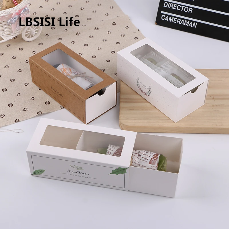 LBSISI Life 10 шт. бумажный ящик для ящика с ПВХ окном печенья конфет швейцарского