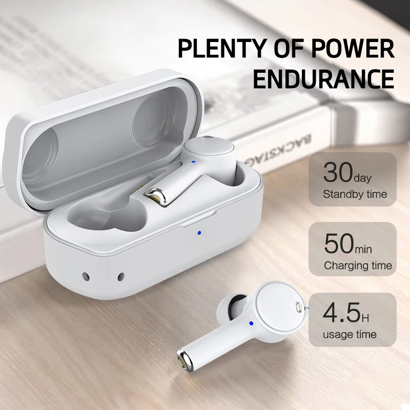 TWS сенсорные беспроводные наушники с длинной ручкой bluetooth V5.0 двойным микрофоном и