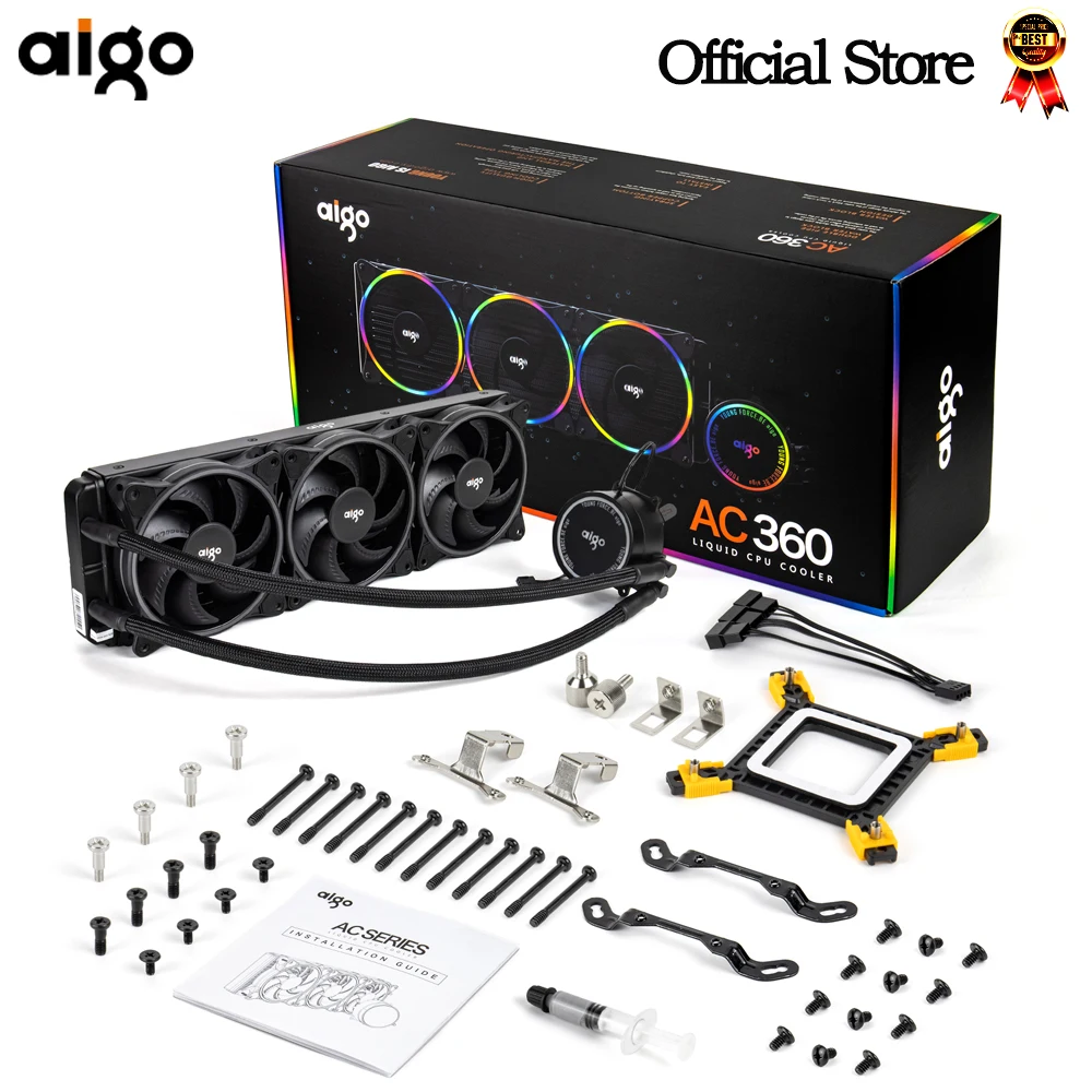 Aigo AC 120 240 360 mm вентилятор жидкость водяного охлаждения Процессор кулер rgb радиатор