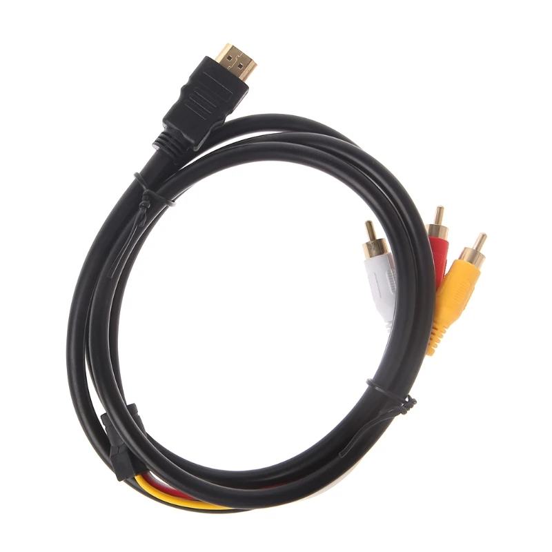 

HDMI-compatible Adapter Cable HDTV to 3RCA Converter Audio Video Component AV TV Projector