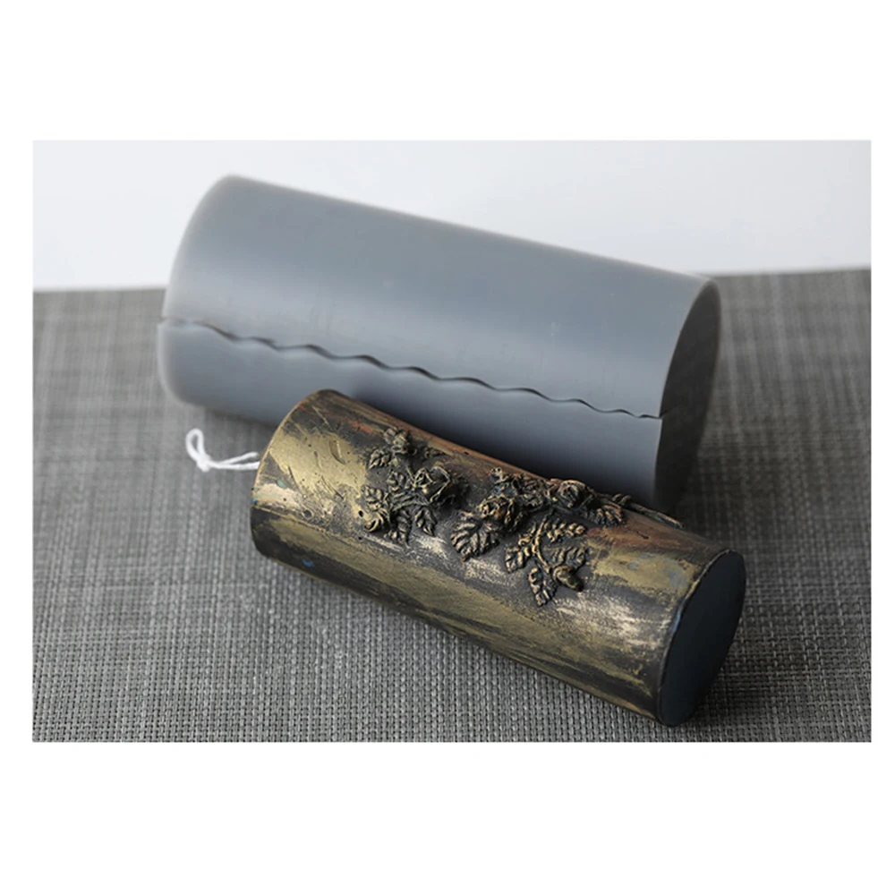 3D Candle Mold Carved Cylindrical Scented For Making Hand-made Candles Diy Aroma Wax Soap Molds | Дом и сад
