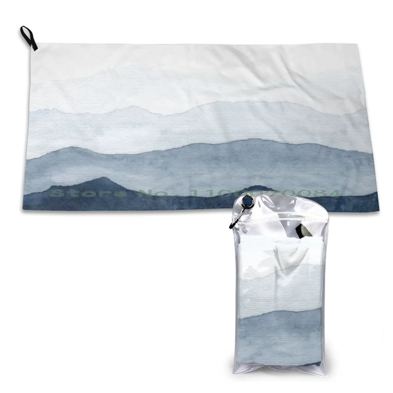 Gym Sports Bath Portable Watercolor Texture Abstract Mountains