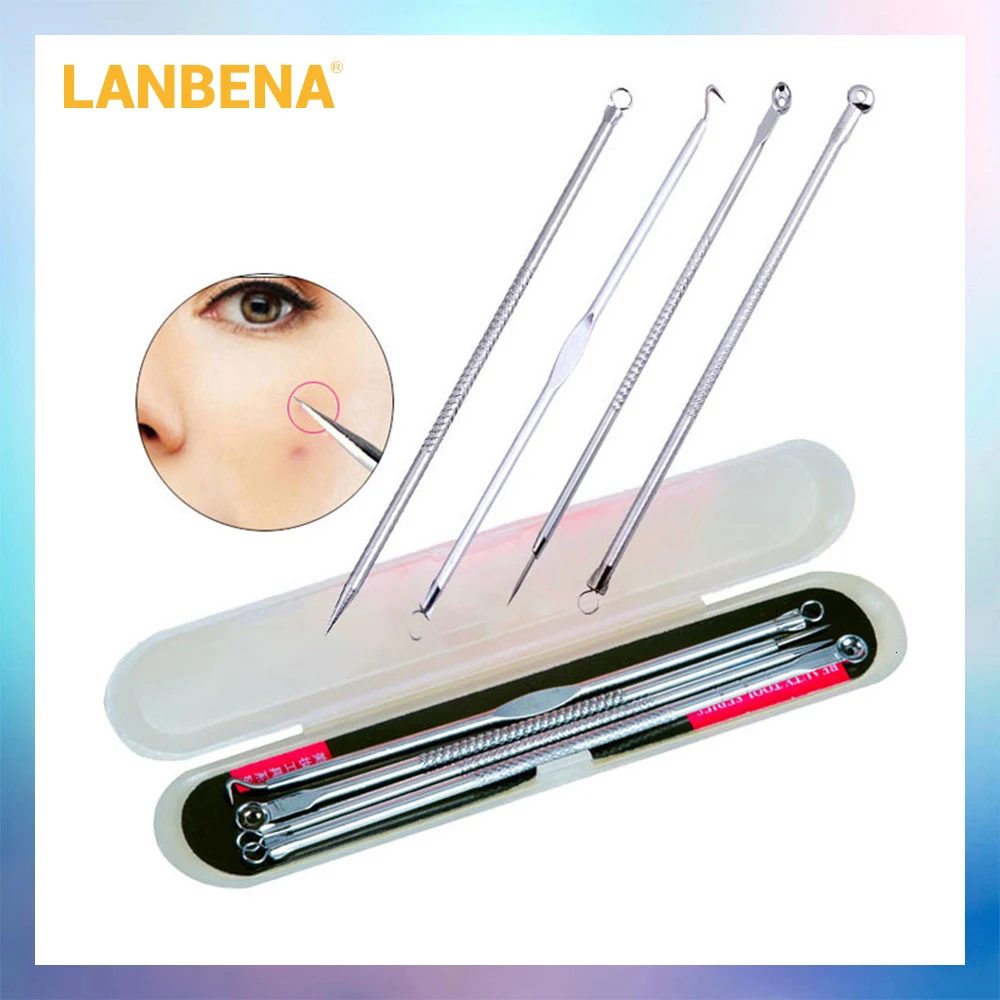 4 шт. игла для удаления акне порошок комедийный принтер лечение черная маска