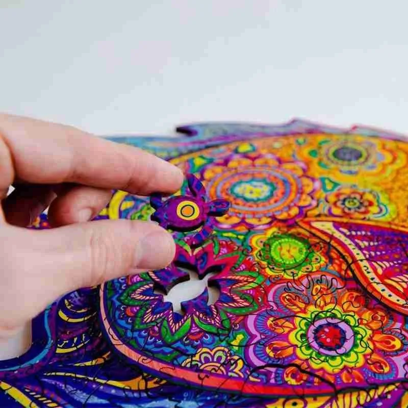 

Cartoon Wooden Animal Jigsaw Puzzles Mysterious Fish Puzzle Gift For Adults Kids Educational Fabulous Gift Interactive Games Toy