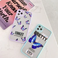 blue butterfly for iphone se 2020 11pro x xs max xr 7 8plus precision hole transparent skin friendly back cover