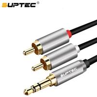 suptec rca cable 3 5mm jack to 2 rca aux cable 3 5 mm to 2rca adapter splitter audio cable for tv box home theater speaker wire