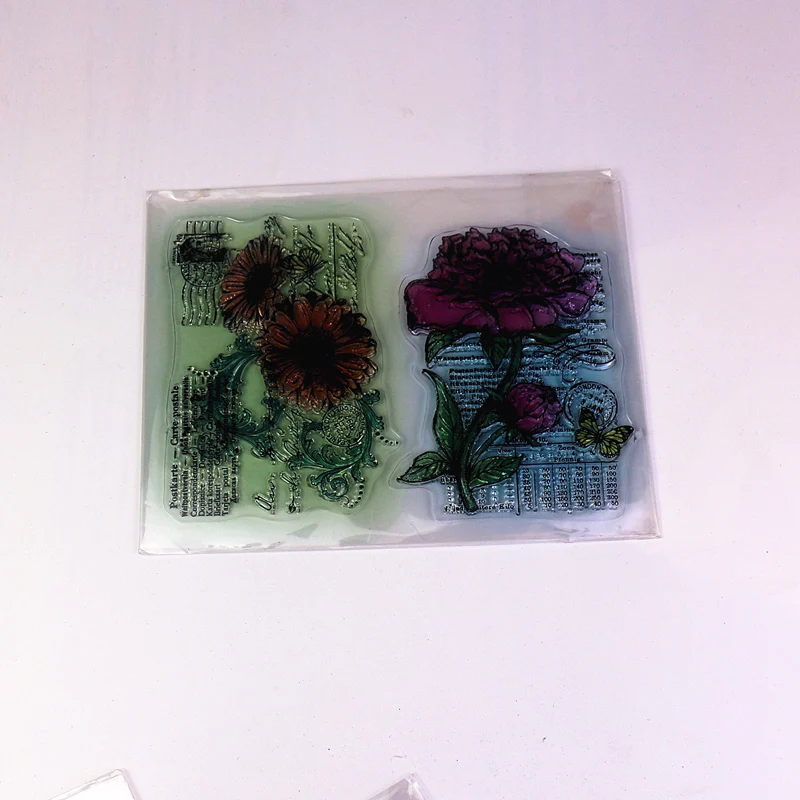 Новейший яркий цветочный прозрачный штамп фон Сделай Сам Скрапбукинг резиновая