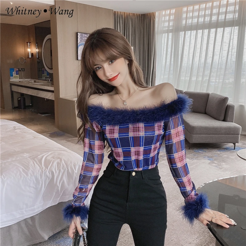 Женская футболка с длинным рукавом воротником лодочкой|Футболки| |