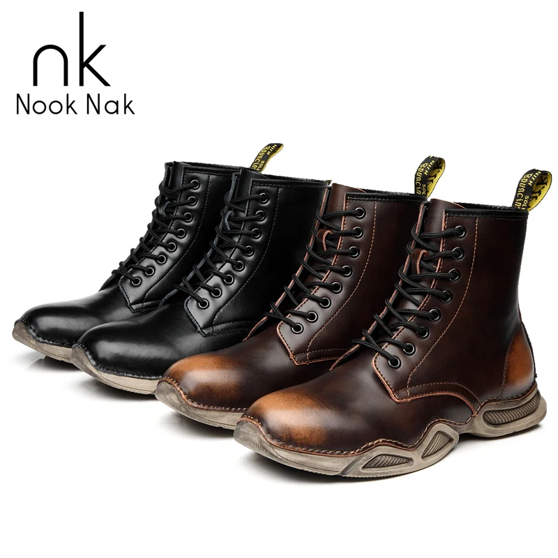 

Nooknak2020 New Waterproof Keep Warm Men's Martin Boots Durable Outsole Anti-Skidding Snow Boots Warm Fur Plush Size 38-44