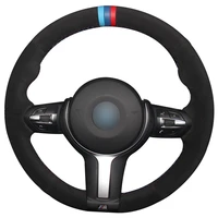 non slip durable black suede steering wheel cover for bmw f87 m2 f80 m3 f82 m4 m5 f12 f13 m6 f85 x5 m f86 x6 m f33 f30