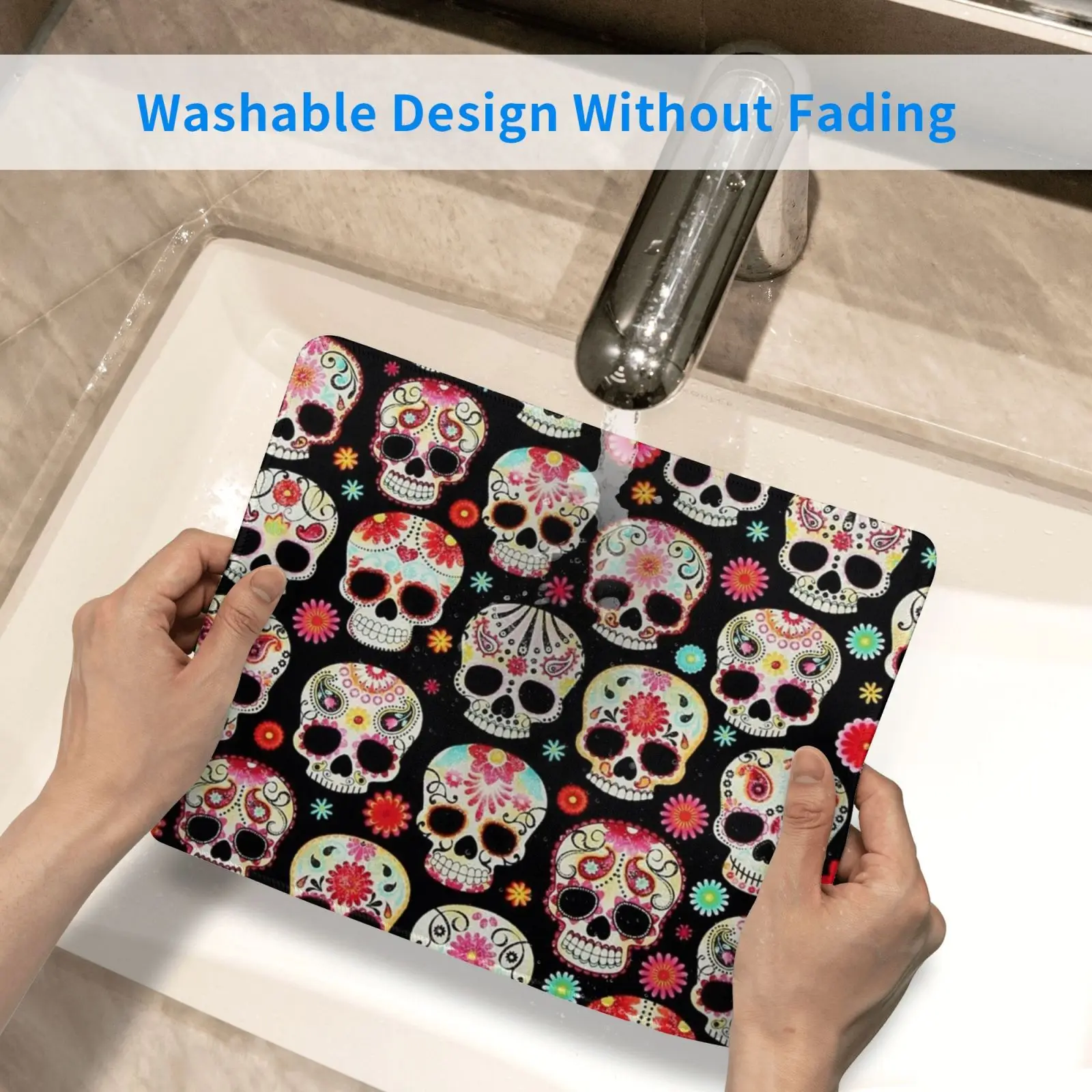 

Sugar Skulls-Calavera-Da De Muertos Mouse Pad DIY Print Cushion Da De Muertos Day Of The Dead Skeleton