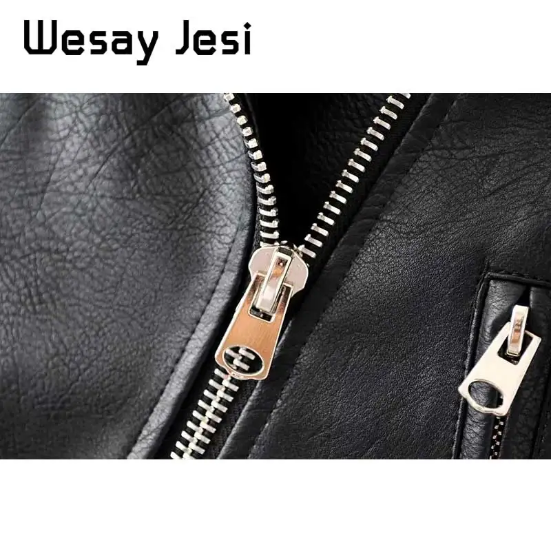 Осенняя женская черная приталенная крутая Женская куртка из искусственной кожи