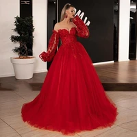 eightale red prom dresses sweetheart off the shoulder long sleeves lace up back ball gownevening gown party dress for graduation