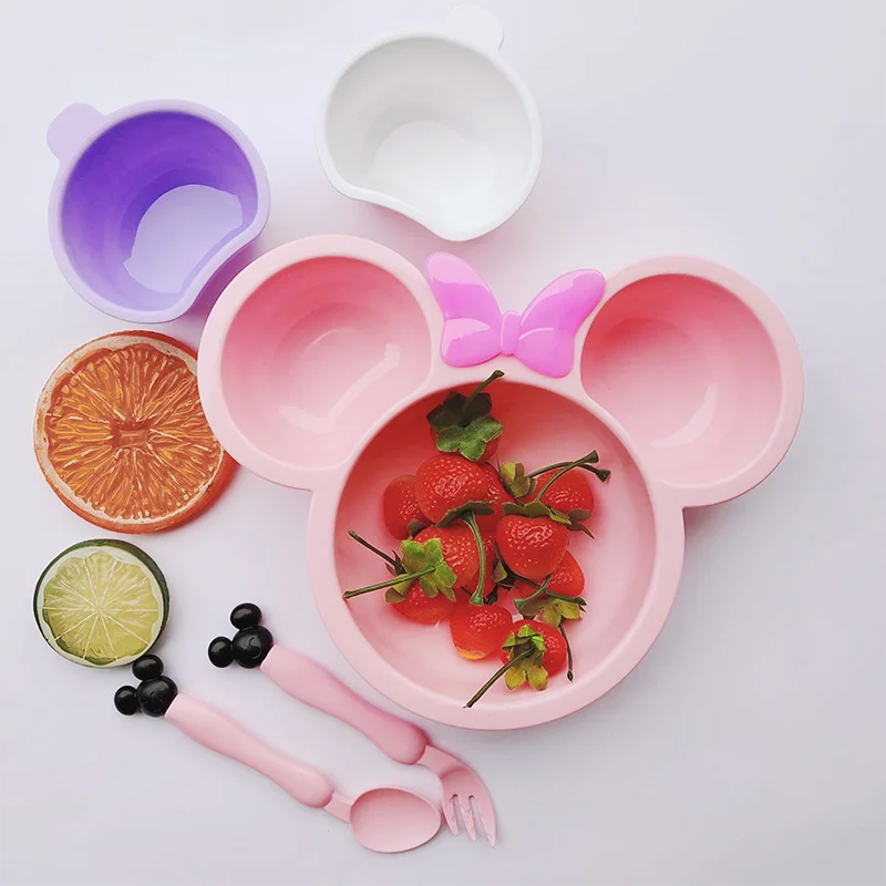 5 шт./компл. детская милая посуда с мультяшным рисунком еды Детская обеденная