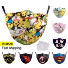 Смываемая Маска детская печатная аниме детская мультяшная Милая кавайная многоразовая маска для лица