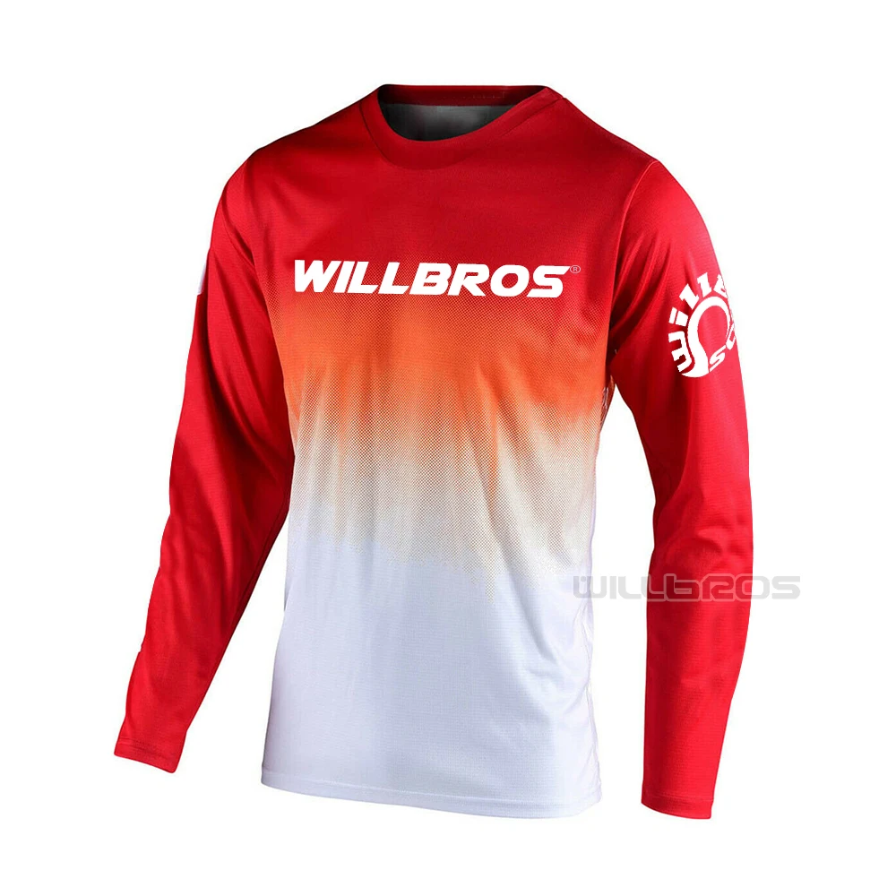Летняя мужская футболка Willbros с длинным рукавом для езды на горном велосипеде |