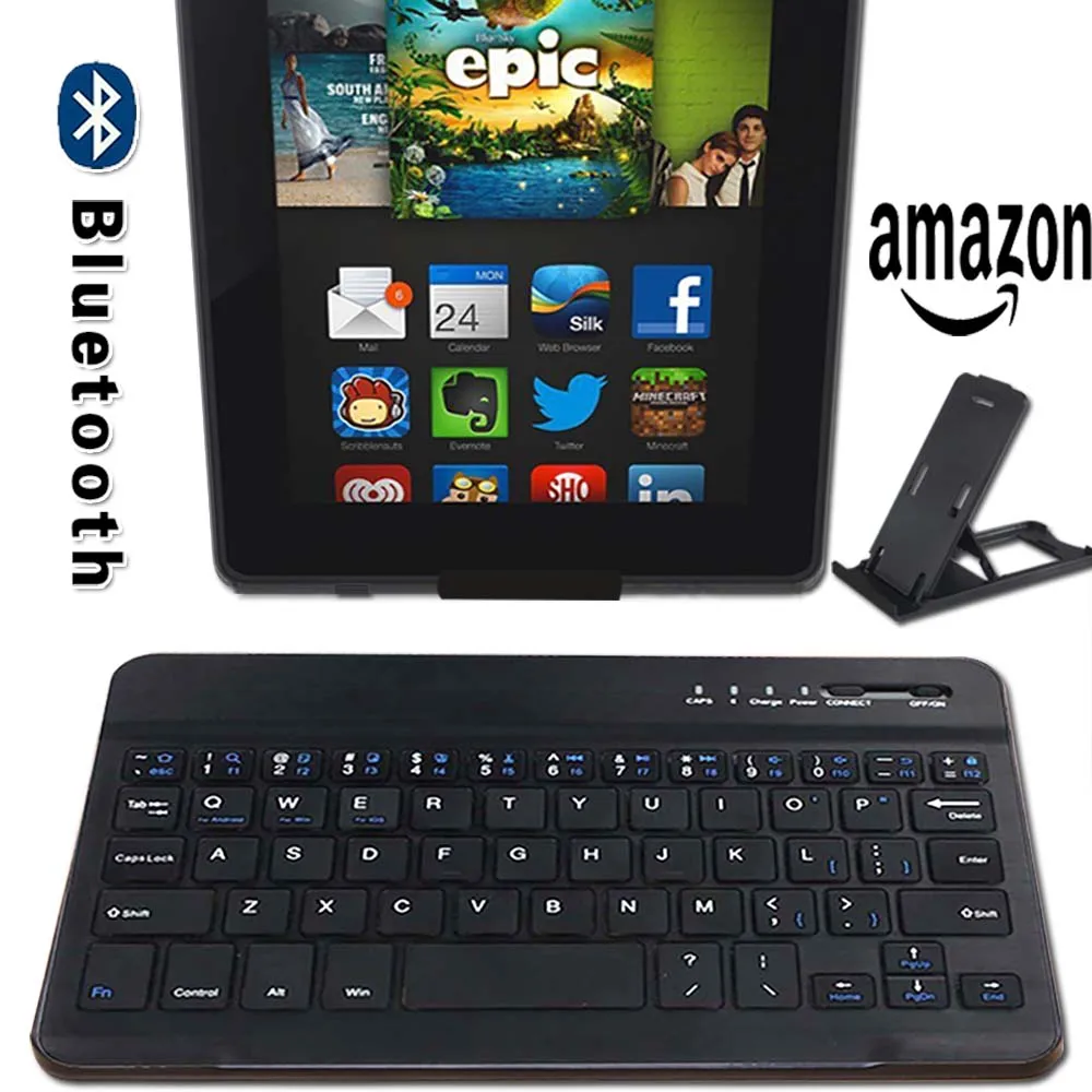 Беспроводная клавиатура Bluetooth-клавиатура для Amazon Fire 7/HD 8/Kindle 7 &quot/Kindle HD 7&quot/Kindle HDX